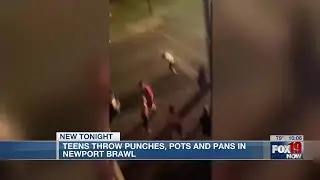 Fight involving more than a dozen juveniles caught on camera