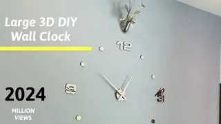 Large 3D DIY Wall Clock, 120cm Clock Frameless Mirror Big Wall Clock