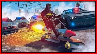 Surviving Cops on Rocket Powered Skateboard in GTA 5 RP