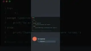 Try Except Else #shorts #python