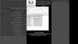 MS Excel CTRL E, Split Cells in Columns, Text to Column 