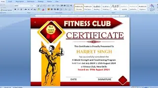 Certificate design in MS word | MS Word me Certificate kaise design kare | Certificate design