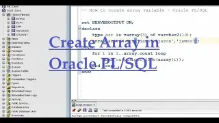 How to create a Array variable in Oracle PL/SQL