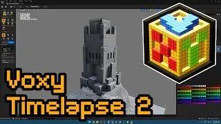 Snowy Mountain Castle Voxel art Timelapse using Voxy