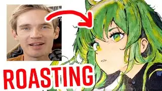 ROASTING PEWDIEPIES ART (as an artist)