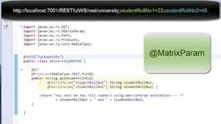 Web Services Part 10 - @MatrixParam annotation in RESTful Web Services