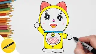 How to draw Dorami from Doraemon step by step - Dorami drawing anime character