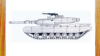 How to Draw a Army Tank Step by Step - طريقه رسم دبابه بطريقه سهله جدا / طريقه رسم دبابه سهله وبسيطه