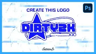 Learn to create a distressed Y2K Logo | Adobe Photoshop & Illustrator