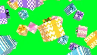 Green Screen gift box falling effect Free download Christmas overlay