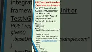 REST Assured Framework for API Testing-Rest Assured API Testing-REST Assured API Automation-Rest API