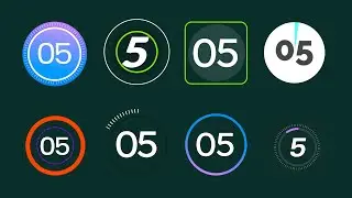 8 Styles of 5 Seconds Countdown Timer Green Screen (FREE to Use)