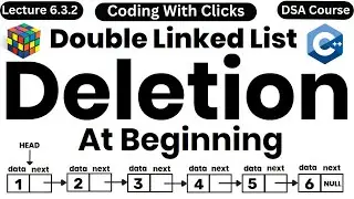 Doubly Linked List Deletion in Data Structure | Deletion at beginning of the list | DSA Course