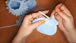 Пинетки (сапожки) из плюшевой пряжи. HİMALAYA DOLPHİN BABY.