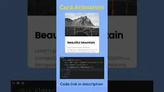 Animated Card Hover Effect #shorts #cssanimation #animation