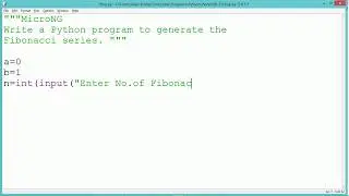 Python Program - Fibonacci series.