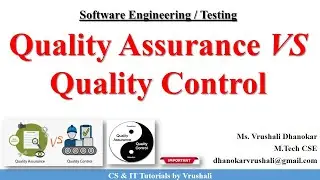 SE 53 :  Quality Assurance VS Quality Control