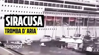 Tromba d’aria a Siracusa, si spezzano gli ormeggi di una nave da crociera: danneggiate barche e banc