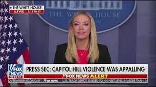 Kayleigh McEnany delivers a message on behalf of the White House