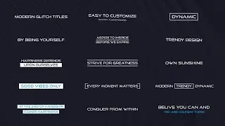 Modern Glitch Titles After Effects Templates