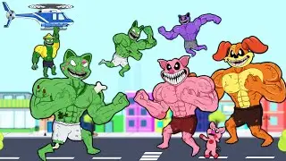 ZOMBIES MUSCLE ZOONOMALY VS MUSCLE PIGGY PICKY MUSCLE CATNAP MUSCLE DOGDAY  - Funny Animation