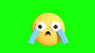 Loudly Crying Face 3D Emoji Animation on Green Screen | 4K | FREE TO USE