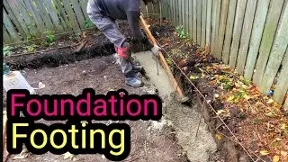 Laying Out and Digging Footings for a shed - and Pouring Concrete Footing