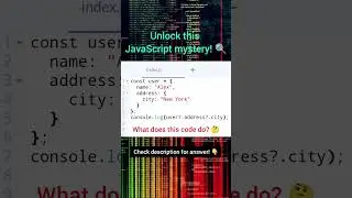 🔍Unlock the Power of Optional Chaining in JavaScript! Can You Guess What This Code Does? #javascript