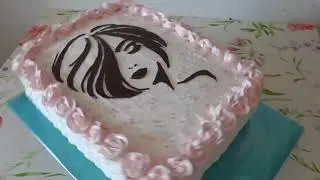 торт для Девушки с шоколадной картинкой