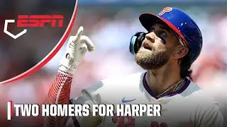 Bryce Harper cranks a pair of homers for the Phillies | ESPN MLB