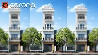 3D Tutorial 3ds Max Corona Render Exterior Day lightning