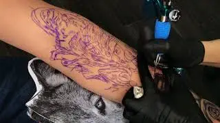 Тату Волк - КАК ДЕЛАТЬ ШЕРСТЬ. Realistic Wolf Tattoo