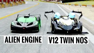 Bugatti Bolide Alien Engine vs Lamborghini V12 Twin NOS Black Thunder at Special Stage Route X