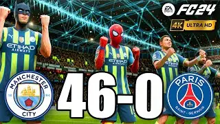 FIFA 24 | RONALDO, SPIDER MAN, MESSI, ALL STARS | MANCHESTER CITY 46-0 PARIS SG