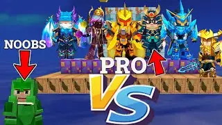 1 NOOB VS 12 PRO in blockman go bed wars FUNNY MOMENTS