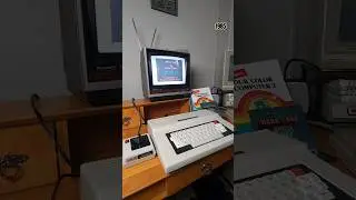 Playing Mega-Bug on Radioshack TRS-80 Color Computer 2 #shorts #vintagegaming