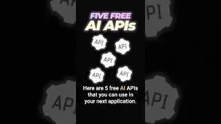 5 FREE AI APIs You Should Use #ai #developer #llm #softwaredeveloper #code #coding