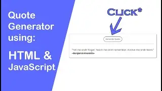 Make a simple Quote Generator using HTML, CSS and JavaScript | JS Project