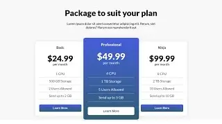 Create Awesome Responsive Pricing Table using HTML & CSS