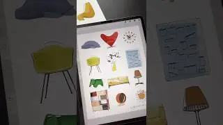 Vitra furniture moodboard | interior drawing | interior design on iPad