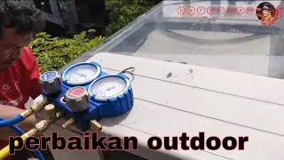 perbaikan outdoor unit mau jatuh