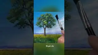 How To Paint Tree/ Easy Acrylic Painting Tutorial For Beginners #short