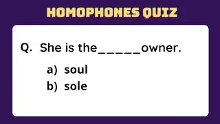Homophones Quiz | Grammar Quiz | English Test