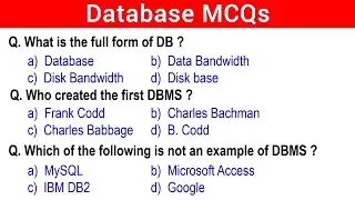 Database MCQs | Database Questions and Answers | Part- 1