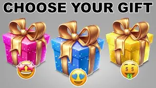 Choose Your Gift...! Pink, Blue or Gold 💛🌈🖤 How Lucky Are You? 😱 QuizZone #chooseyourgift