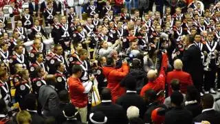 Urban Meyer and OSU Team enter the Skull Session Hang On Sloopy Ohio State Marching Band 11 26 2016