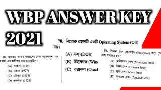Wbp Constable Preliminary exam   Answer key 2021 / 26 September