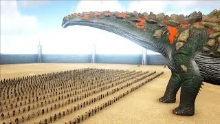 1000 Humans VS Titanosaur | ARK: Survival Evolved | Cantex