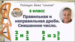 Правильная и неправильная дроби. Смешанное число. Определения. Выделение ц. части,  обращение дробей