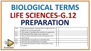 LIFE SCIENCES PREPARTION-LIFE SCIENCES  GRADE 12  BIOLOGICAL TERMS [THUNDEREDUC] BY M.SAIDI-